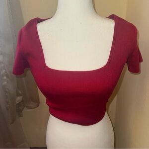Forever 21 Red Square Neck Crop Top